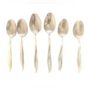 Six TRIPLE ATOMIC STAR Marcrest Vintage Spoons 1950’s 2 Serving Soup 4 Dinner